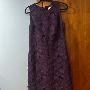 LOFT Dark Purple Lace Dress